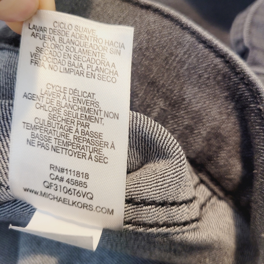 Michael kors women's Cropped Demin Jacket Size XS Steel Grey Washed NWT - Picture 15 of 15